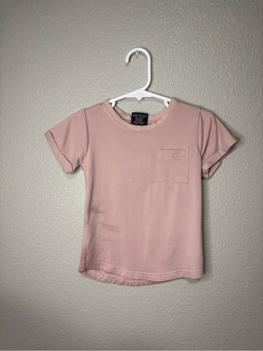 Little Bipsy Pink Bamboo Pocket Tee Rolled Cuff Shirt 18-24M